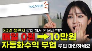 이 부업 루틴 그대로 따라해서 매일 10만원씩 돈버는 방법 / 챌린지 같이해요️