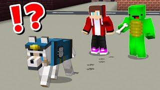 JJ and Mikey in THE POLICE DOG CHALLENGE in Minecraft / Maizen Minecraft