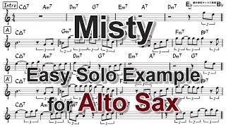 Misty - Easy Solo Example for Alto Sax