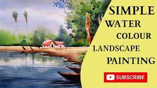 Simple Watercolour Landscape Painting || Soumyadip Fine Art Stduio