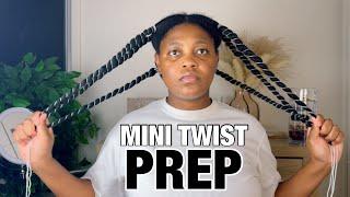 mini twist prep- blowout and stretch natural hair with African threading #africanthreading #natural