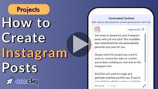 Create Stunning Instagram Posts with OneCliq Ease