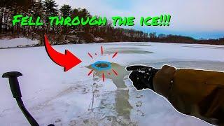 FELL THROUGH THE ICE!!!  (First time Using a Fish Finder on the Ice!)