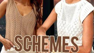 ДВА ШИКАРНЫХ ТОПА СО СХЕМАМИ ВЯЗАНИЯ. TWO CHIC TOPS WITH KNITTING PATTERNS.