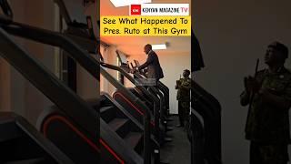 President Ruto testing gym equipments during the official opening of CBK Police Affordable Housing