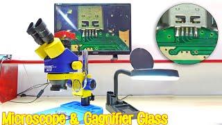 Magnifying Glass Lamp & Stereo Microscope use in Mobile Phone Repairing Tutorial 9