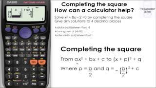 Calculator Can Help You To Complete The Square - Find Out How - Casio fx-83GT fx-85GT PLUS Solving