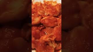 Warming up left over pasta using water bath. Italian style