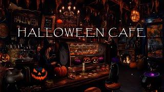 COZY HALLOWEEN WITCH HOLLOW CAFE AMBIENCE-CRACKLING FIRE-BUBBLING CAULDRON-WITCHES BREW-PUMPKINS