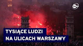 Organizatorzy wstępnie mówią o znakomitej frekwencji. Marsz Niepodległości w Warszawie @TVN24