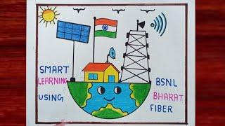 Smart Learning Using BSNL Bharat Poster drawing || Smart Learning Using BSNL Bharat Drawing