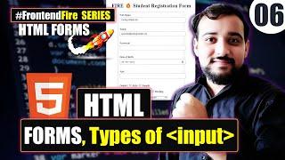 Create a Stunning Student Registration Form with HTML Form tag & Types of HTML Inputs | Fire Series