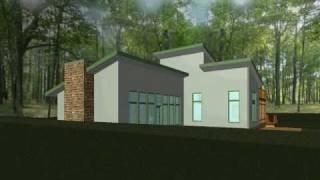 Architectural flyaround of proposed addition remodel for house in Asheville, NC