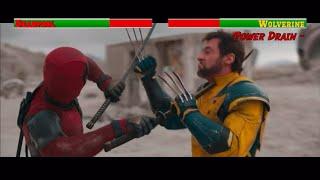 Deadpool vs Wolverine (Both Fights)...with healthbars