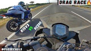 3 R15v3 Vs 1 Rc200 - Drag Race/Race Till Their Potential/Close Calls/Result?/@Track_Twister