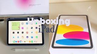 iPad 10th gen unboxing silver 64gb + accessories ️| asmr, lofi music|