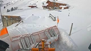 EXTREME️Part 2 Almost 1 meter of fresh snow cleared in the Alps for Christmas️Winter service #asmr