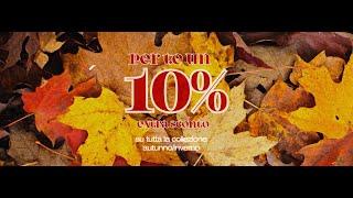 Ad ottobre extra 10% di sconto dal prezzo outlet (-50%)