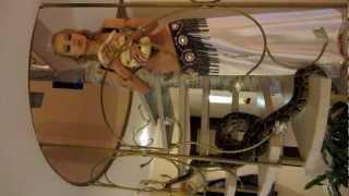 Valeria Lukyanova Amatue 21  Kiss with albino tiger python