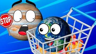  How to Conduct in the Supermarket  Learn Safety Rules with Planets | Story for Kids