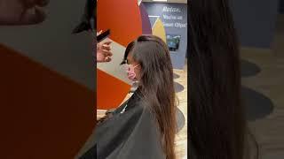 Long to short haircut transformation - Bangs #shorts #trending #viralvideo #trendingsong #viralsong