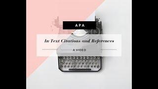 APA In-Text Citations and References 6th Edition