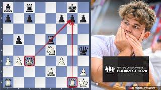 Magnus Carlsen vs Viktor Gazik | Round 4 - Chess Olympiad Budapest 2024