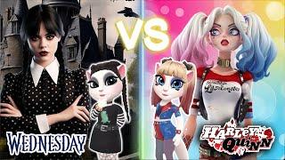 My talking Angela 2 || ADDAMS || Wednesday VS Harley Quinn || cosplay