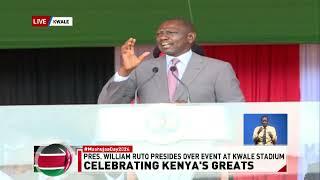 President William Ruto’s 2024 Mashujaa Day speech at Kwale Stadium