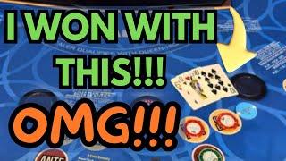 3 CARD POKER in LAS VEGAS! I WON WITH THIS!!! OMG!!! #poker #3cardpoker