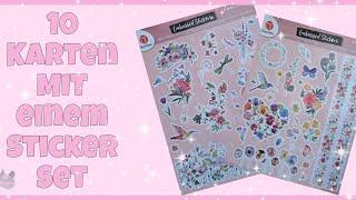  10 Karten mit einem Sticker Set  von Action