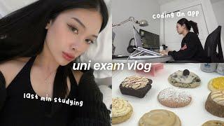 CRAMMING FOR 2 EXAMS IN ONE DAY, coding an app, and moving! (computer science uni study vlog)