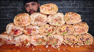 (ASMR NO TALKING) EATING A COUPLE BURRITOS MUKBANG