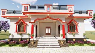 Porch के साथ 4 बेडरूम का डिजाइन, 40*39 में घर का डिजाइन , 4 Bedroom House map with porch