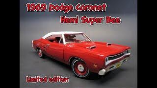 1969 Dodge Coronet Hemi Super Bee 1/18 Scale Diecast Model Review Autoworld American Muscle AMM1191