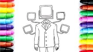 Cara Menggambar Large Tv Man