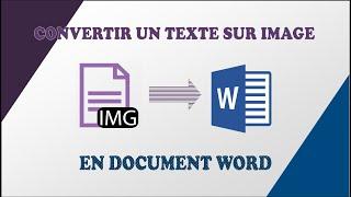 Convertir un texte sur image en document texte Word