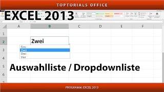 Auswahlliste / Dropdownliste erstellen auch aus Zellbereich (Excel)