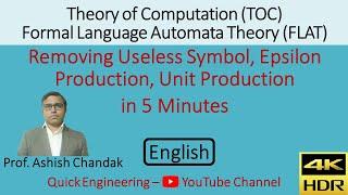 Removing Useless Symbol,Epsilon Production and Unit Production from the Grammar |  TOC