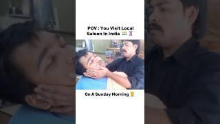 Sunday Scenes In Local Indian Barbershop | Neck Crack