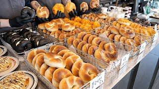 Popular And Yummy!! 12 Kinds of Handmade Bagels Making - Korean Street Food