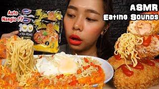 ASMR Mie Gaga Kuah Jalapeno Banjir Rawit + Corn Dogs (Spicy Noodles) | Eating Sounds | No Talking