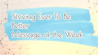 Striving Ever To Be Better: Admin Message Week 1(Virtual Learning)