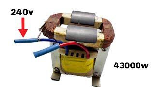 I use microwave copper coil into a powerful electric generator