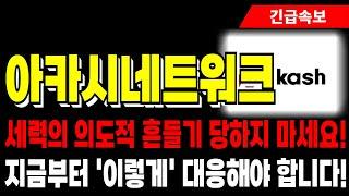 [아카시네트워크 코인 전망] 세력의 의도적 흔들기 당하지 마세요! 지금부터 이렇게 대응해야 합니다!