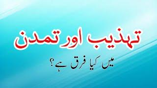 Difference Between Tehzeeb and Tamaddun || تہذیب اور تمدن میں فرق || Urdu Literature