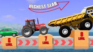 BeamNG drive - Which cars will pass the HIGHEST SLAB?