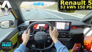 2024 Renault 5 E-Tech 150 PS Electric | TOP SPEED Autobahn POV Drive  with Electric Consumption