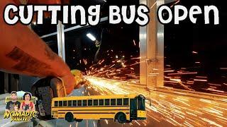 Cutting Sides of Bus to Run Wires & Water Lines