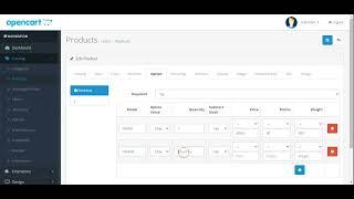 OpenCart Product Option Model